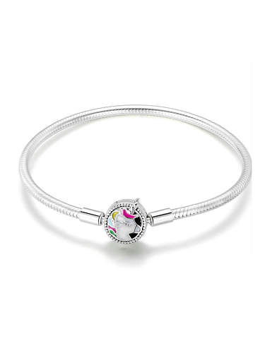 925 silver cute unicorn Chain Bracelet