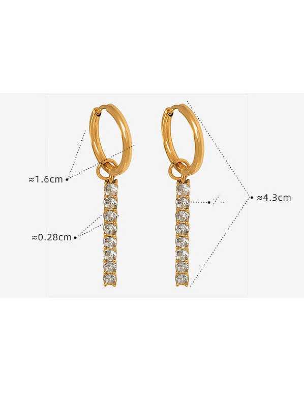 Titanium Steel Rhinestone Geometric Dainty Drop Earring