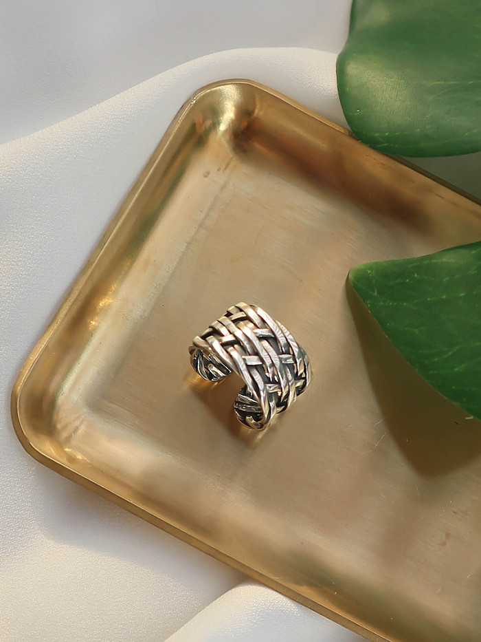 Sterling silver retro style personality ring