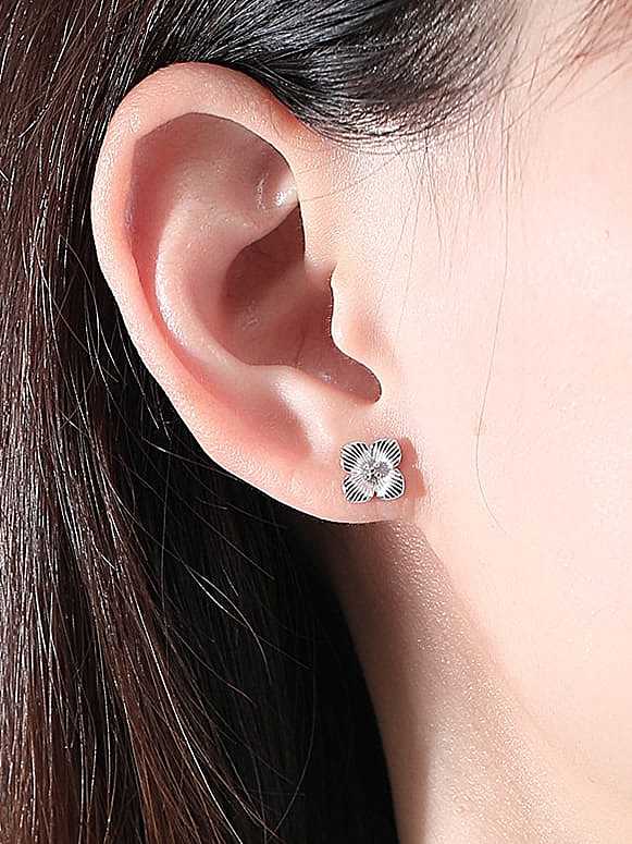 925 Sterling Silver Hollow Flower Cute Stud Earring