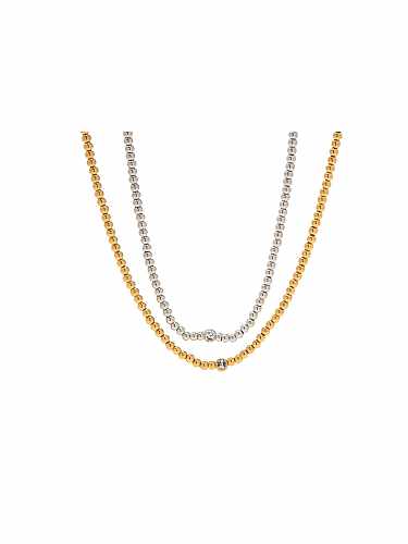 Runde, minimalistische Perlenkette mit kubischem Zirkonia aus Edelstahl