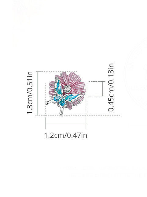 Colgante de tendencia de mariposa esmaltada de circonia cúbica de Plata de Ley 925 accesorio de bricolaje