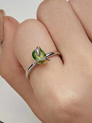 925 Sterling Silver Cubic Zirconia Oval Dainty Band Ring