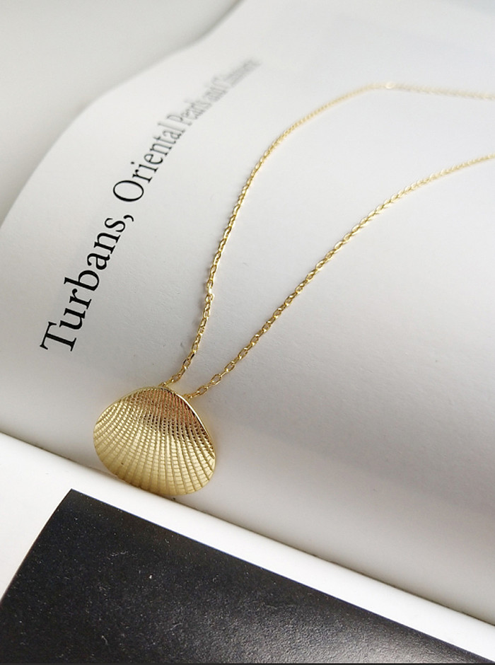 Sterling silver 18K-gold shell necklace