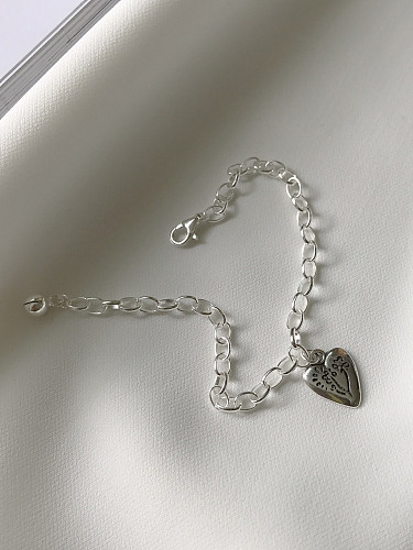 Bracelet chaîne en O souhaitant l'amour en argent sterling