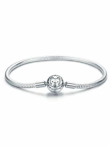 925 silver cute lion Chain Bracelet