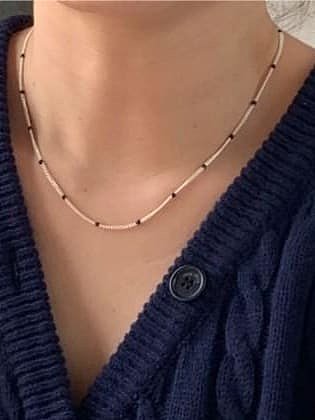 925 Sterling Silver Bead Irregular Minimalist Necklace