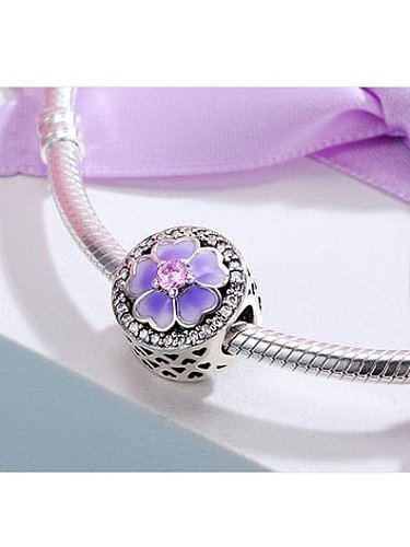 925 silver cute flower charms
