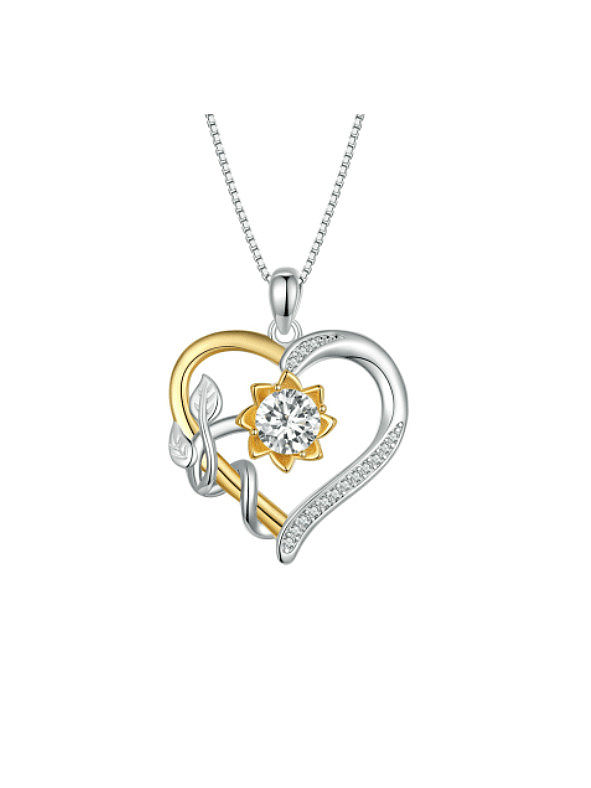 925 Sterling Silver Moissanite Heart Dainty Necklace