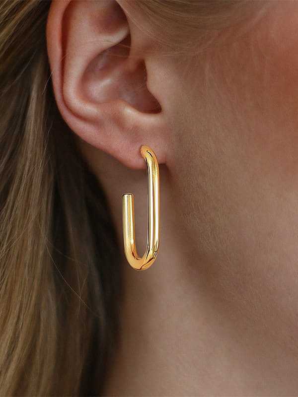 Boucle d'oreille minimaliste en forme de U géométrique en acier au titane