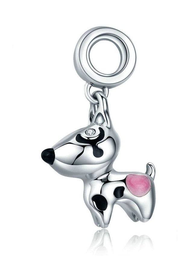 Breloques chiot mignon en argent 925