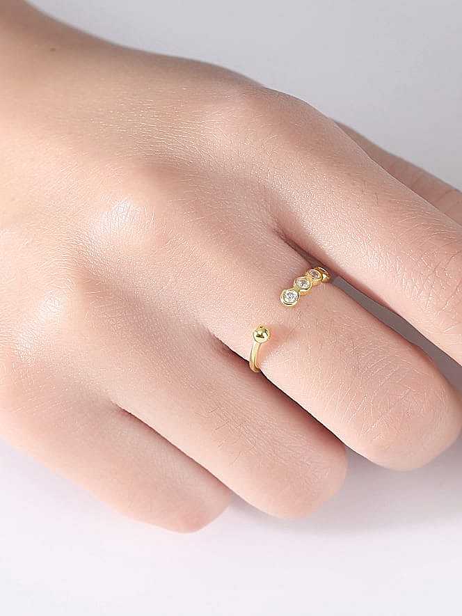 925 Sterling Silver Cubic Zirconia Geometric Minimalist Band Ring