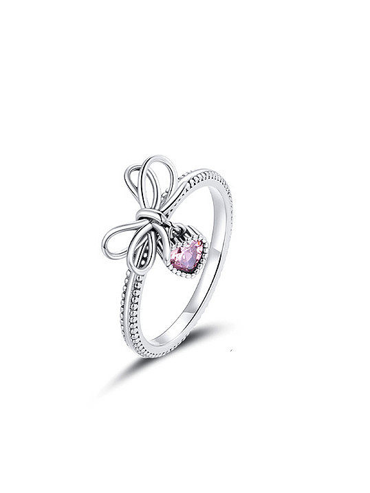 925 Sterling Silver Cubic Zirconia Cute Butterfly Ring And Earring Set
