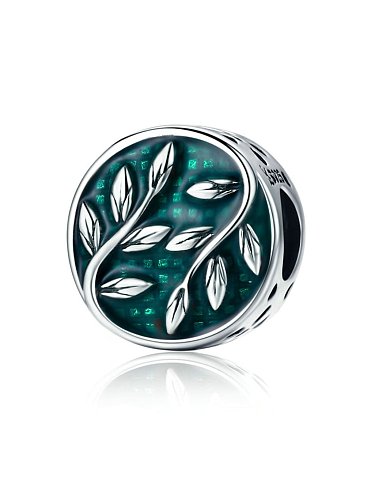 925 silver green leaf charms