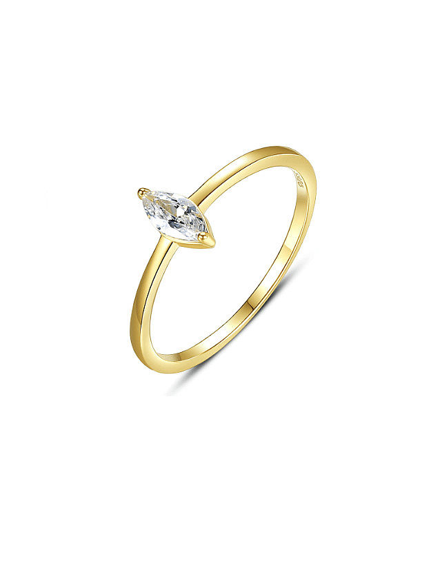 925 Sterling Silver Cubic Zirconia Geometric Minimalist Band Ring
