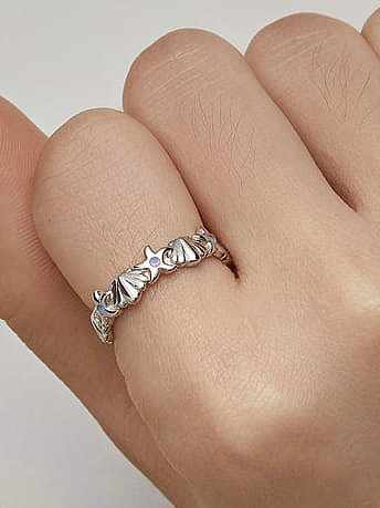 925 Sterling Silver Cubic Zirconia Star Dainty Band Ring