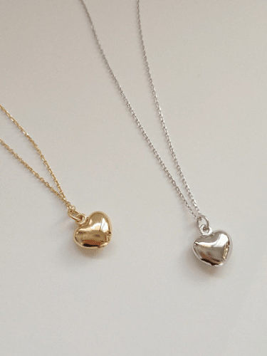 Herz-Pfirsich-Halskette aus reinem Silber