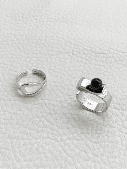 925 Sterling Silver With Platinum Plated Fashion Ball Rings