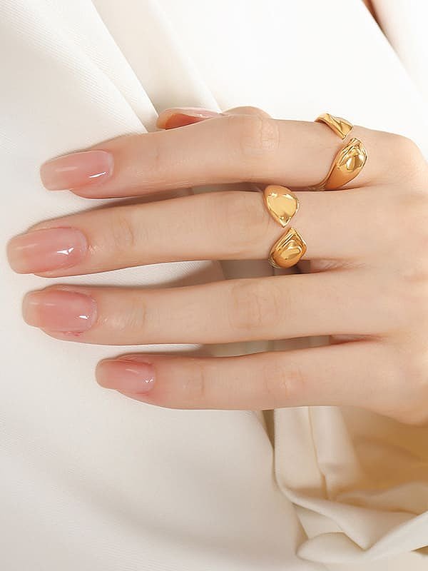 Titanium Steel Geometric Trend Ring