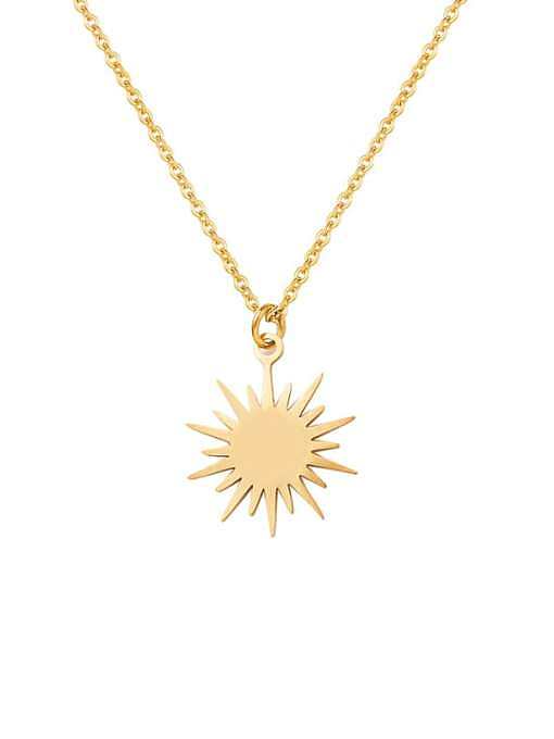 Six Pointed Sun Clavicle Titanium Steel Necklace