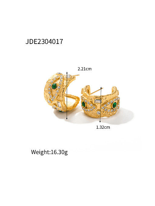 Ensemble de bracelet et de collier de boucle d'oreille d'anneau géométrique de hip hop de zircon cubique d'acier inoxydable
