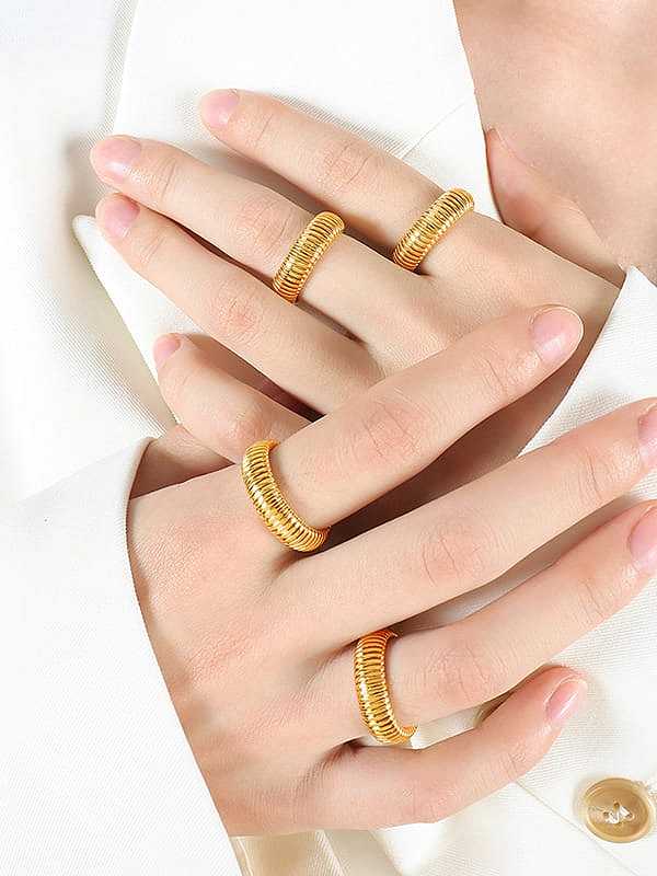 Titanium Steel Geometric Trend Band Ring