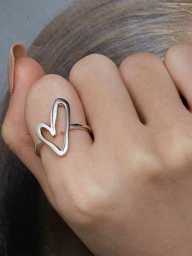 925 Sterling Silver Heart Minimalist Band Ring