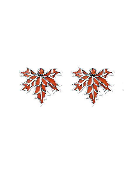 925 Sterling Silver Enamel Minimalist Leaf Pendant