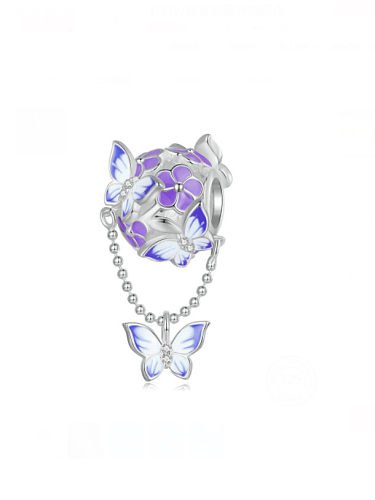 925 Sterling Silver Enamel Butterfly Trend Beads