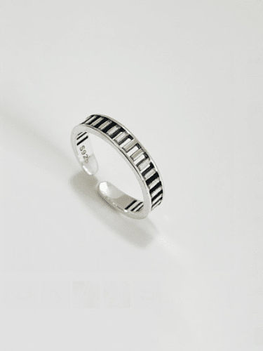 Anéis simples de prata esterlina 925 com banho de prata antigo