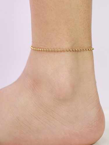 Geometrisches, minimalistisches Perlen-Fußkettchen aus Titanstahl