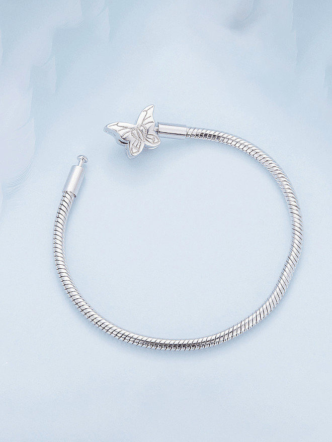 925 Sterling Silver Butterfly Dainty Link Bracelet
