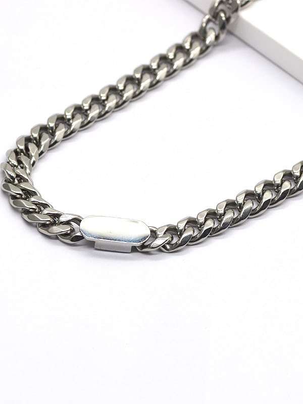 Simple thick chain-shaped titanium steel necklace