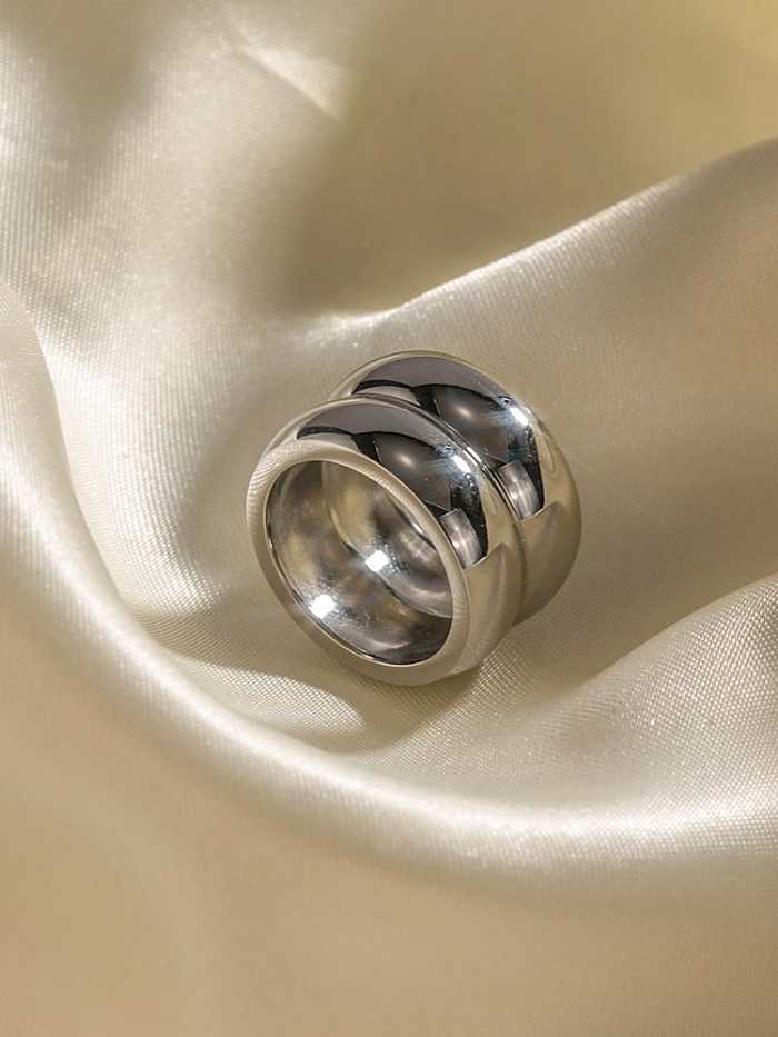 خاتم باند تريند هندسي من الفولاذ المقاوم للصدأ