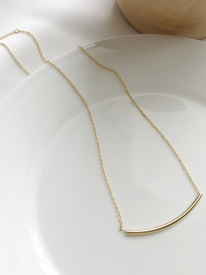 Sterling silver new square tube necklace