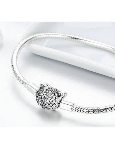 925 silver cute cat Chain Bracelet