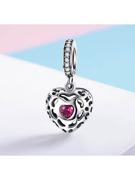 925 silver cute heart charms