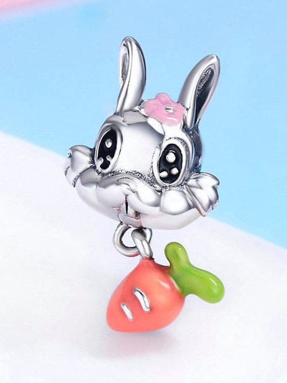 925 silver cute rabbit charms