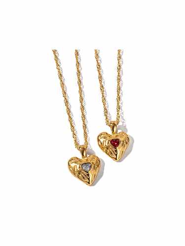 Stainless steel Rhinestone Heart Trend Necklace