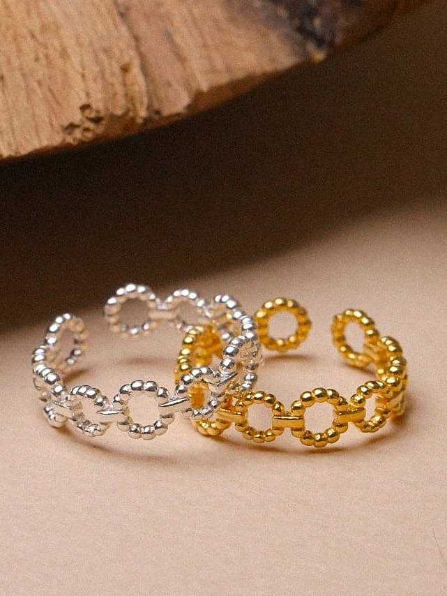 925 Sterling Silver Hollow Geometric Hip Hop Band Ring