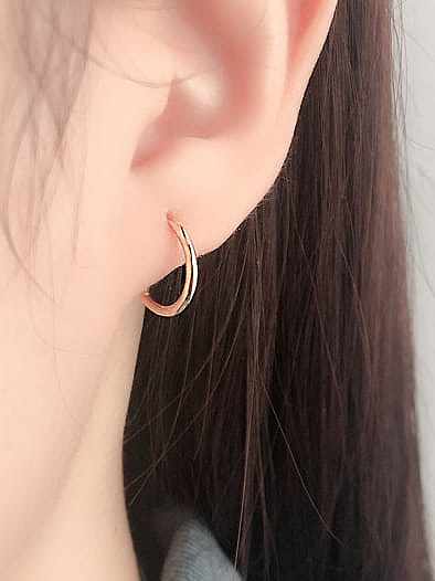 925 Sterling Silver Geometric Minimalist Hoop Earring