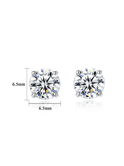 Boucles d'oreilles géométriques en argent sterling 925 moissanite