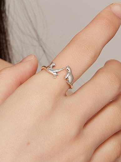 925 Sterling Silver Cat Trend Band Ring
