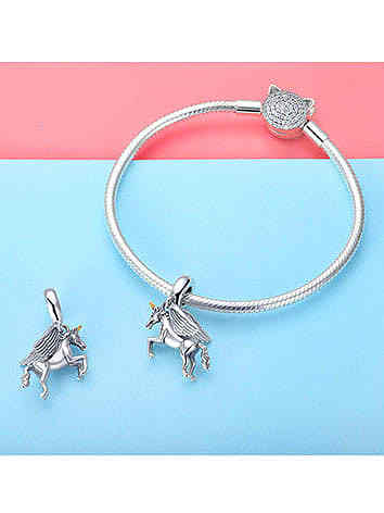 925 silver cute unicorn charms