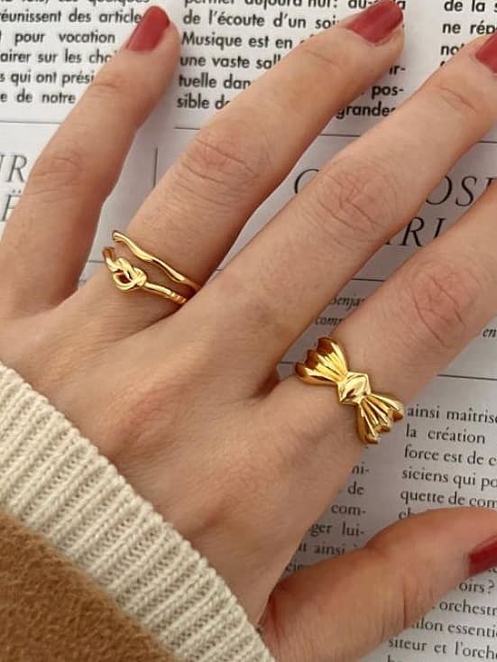 925 Sterling Silver Bowknot Minimalist Band Ring