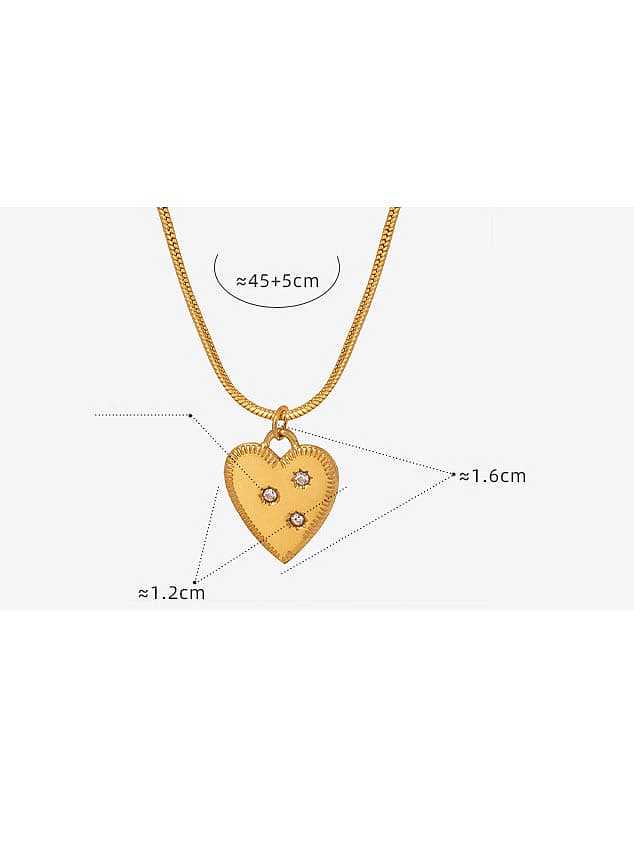 Collier Tendance Coeur Acier Titane Oxyde de Zirconium