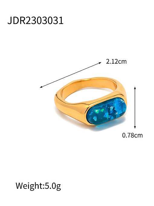 Boucles d'oreilles et collier en résine bleue en acier inoxydable géométrique tendance