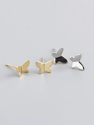 925 Sterling Silver Butterfly Minimalist Stud Earring