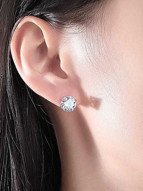 Boucles d'oreilles géométriques en argent sterling 925 moissanite