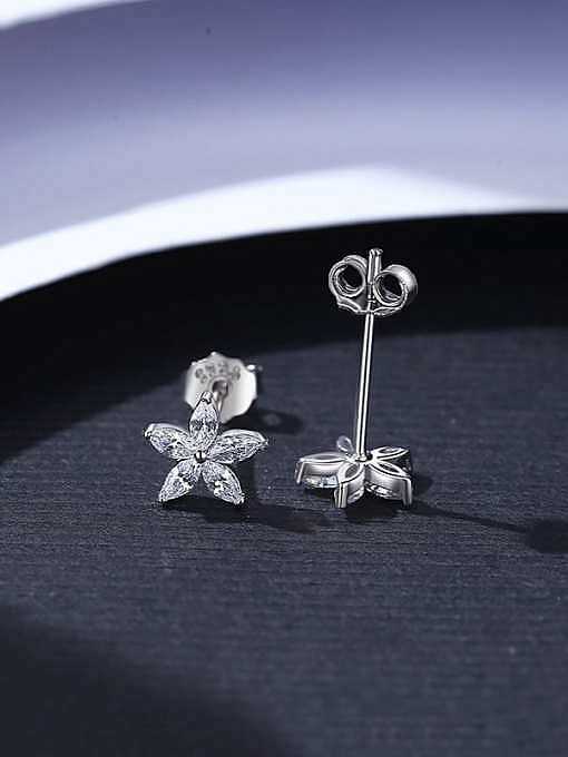 Boucle d'oreille minimaliste fleur en argent sterling 925